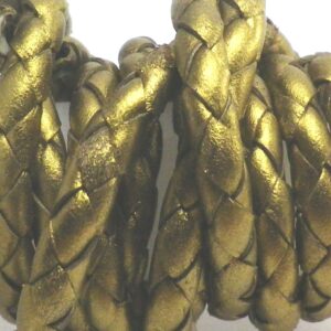 Cordon de cuero dorado para pulseras y collares